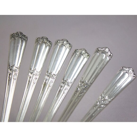 Vintage Lenox Silverplate 1933 by Wallace Silver Deerfield Iced Tea Spoons 6 - Picture 2 of 9